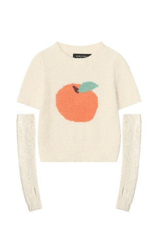 kamames Fruit Pattern Jacquard Sleevelet Sweater