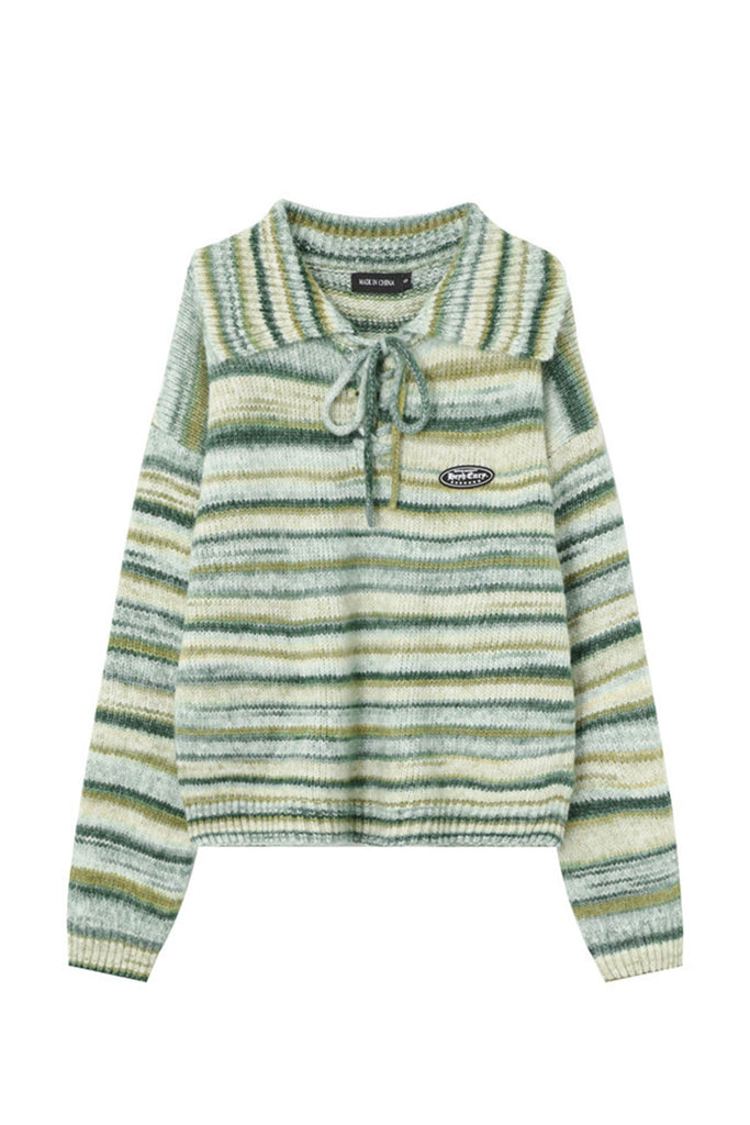 kamames Gradient Striped Tie-Front Sweater