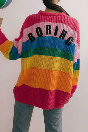 kamames Rainbow Contrast Knit Cardigan