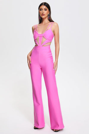 kamames Feher Bandage Jumpsuit