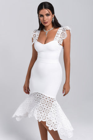 kamames Halo Lace Midi Bandage Dress