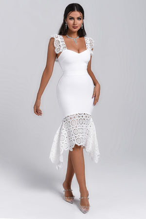 kamames Halo Lace Midi Bandage Dress