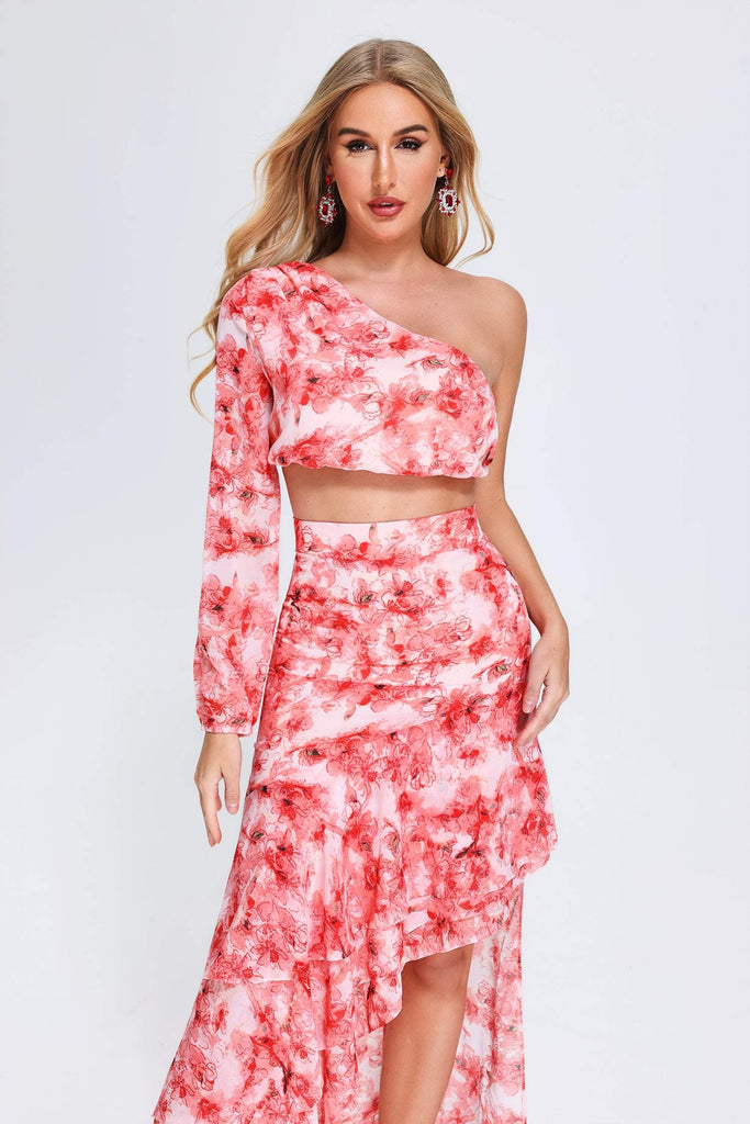 kamames Rilea One Shoulder Printed Set