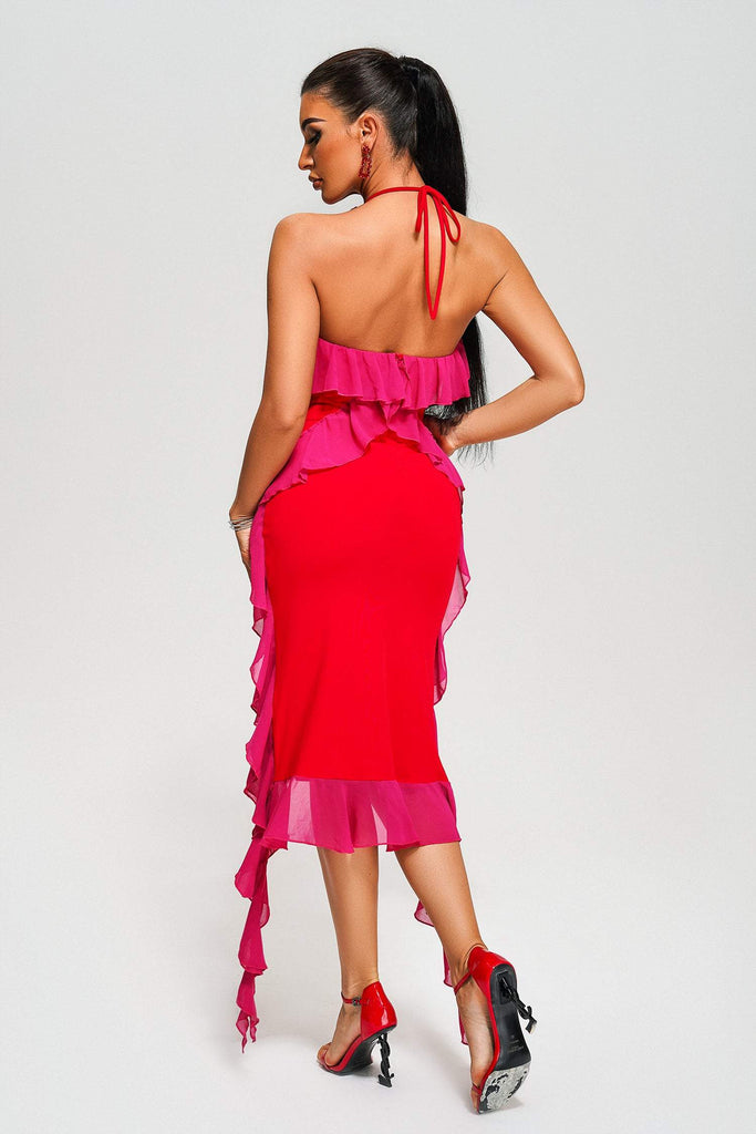 kamames Delilah Halter Midi Dress