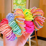 100PCS/Set Girls Cute Colorful Basic Spiral Elastic Hair Bands Small Pigtail Hair Tie Scrunchie Rubber Band Kid Hair Accessories