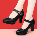 kamames Thick-Heeled Cheongsam Catwalk High-Heeled Women's Thick-Soled Waterproof Platform Model Performance Shoes Working Women's Shoes