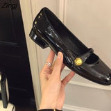 kamames Women's Shoes Mary Jane Style Women's Shoes Low Heel Shallow Mouth Round Toe Solid Color Women's Shoes Party Shoes