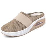 kamames Size Mesh Slippers Women's Shoes Summer Semi-Slippers Air Cushion Leisure Sports Shoes Fly-Woven Mesh Breathable Women's Shoes