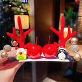 1Pair Women Girls Cartoon Christmas Antlers Hairpins New Year Sweet Hair Decorate Barrettes Hair Clips Novelty Hair Accessories