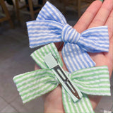 4 Pcs/set Cotton Dot Printed Hair Clips For Cute Girls Plaid Bowknots Boutique Barrettes Kids Hair Accessories Hairpins 2020 New