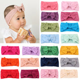 1PCS New Cotton Solid Baby Headband For Cute Girls Kid Wide Bow Knot Turban Elastic Hairbands Handmade Headwear Hair Accessories