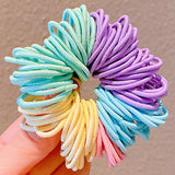 100PCS/Set Girls Cute Colorful Basic Spiral Elastic Hair Bands Small Pigtail Hair Tie Scrunchie Rubber Band Kid Hair Accessories