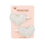 2Pcs/set Glitter Cartoon Cartoon Love Heart Crown Hair Clips For Girls Handmade Hairpins Boutique Barrette Kids Hair Accessories