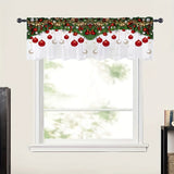 1pc Vibrant Red Balloon Christmas Printed Rod Pocket Curtain - Window Sheer Curtain for Living Room, Study, Bedroom, Office - Festive Home Decoration, Easy Care, Light Blocking, Thermal Insulation