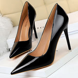 BIGTREE Shoes Fashion Woman Pumps Patent Leather High Heels Stiletto Heels Occupation OL Office Shoes Sexy Heels Plus Size 43