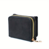 Stylish Frosted Wallet : PU Leather & Trifold Solid Color Coin Purse - Clutch Credit Cared Case