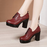 kamames Head Deep Mouth Single Shoes 2023 Autumn And Winter New Waterproof Table Thick Heels Thickened Large Muffin Women's Shoes