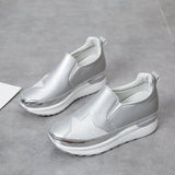 kamames Large Size One Foot Pedal Lazy Shoes Fashion Diamond Pine Platform Leisure Inside Increased Single Shoes 35-43
