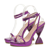 kamames Heels Women's Shoes Spot Waterproof Table Purple Large Size With High-Heeled Sandals