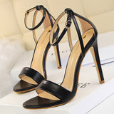 BIGTREE Shoes Pu Leather High Heels 2022 New Women Heels Sexy Stiletto Heels 11 Cm Party Shoes Color Matching Women Sandals