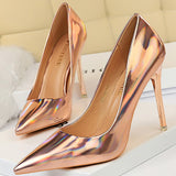 Patent Leather Woman Pumps BIGTREE Shoes New High Heels Shoes Sexy Women Heels Pointed Toe Women Basic Pump Heels Plus Size 43