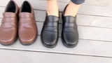 kamames New Round-Headed Uniform Shoes College Style Lolita Black And Brown JK Women's Flat Heel Comfortable Leather Shoes