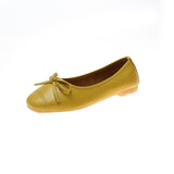 kamames Version 2024 New Summer Round Head Shallow Bow Flat Shoes Grandma Shoes Retro Fairy Style Shoes