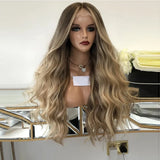 Highlight Wig Human Hair for Women Dark Blonde Glueless Full Lace Wigs Pre Plucked 13x6 Hd Transparent Lace Frontal Wig