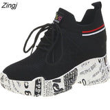 kamames Womens Sneakers Women's Designer Shoes Tennis Female Woman Fashion Trainers Heels Summer Autumn PU Fabric Retro Lace-Up