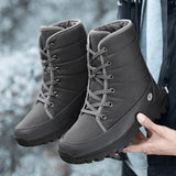 New Outdoor Men Boots Winter Snow Boots For Men Shoes Thick Plush Waterproof Slip-Resistant Keep Warm Winter Shoes Large Size 46