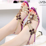 kamames New Diamond Sandals Women Wear Comfortable Korean Crystal High-Heeled Shoes With Diamond Heels In Summer