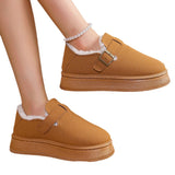 kamames Boots With Thick Soles Of Muffin 2024 New Winter Style Plush Shoes With Warm Woolen Cotton Shoes