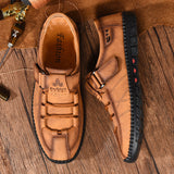 kamames kamames Handmade Shoes For Men's Outdoor Casual Shoes British Breathable Daddy Leather Shoes Big-Size Men's Shoes