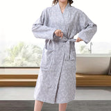 1pc Unisex Double Layer Cotton Gauze Bathrobe, Quick-Dry Absorbent Robe For Spring/Autumn, Modern Homewear Sleepwear, Couples Loungewear