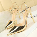 BIGTREE Shoes Fashion High Heels Shoes Patent Leather Woman Pumps Sexy Women Heels Blue Sliver Stiletto Heels Women Sandals 2022