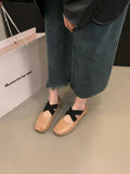 kamames Low-Heeled Square-Headed Ballet Shoes 2024 New Summer Vintage Mary Jane Spring And Autumn Flat Soles