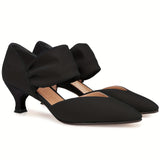 Chic Ankle-Strap Pumps - Low Heel, Pointed Toe, Comfortable Fit for Wedding & Parties