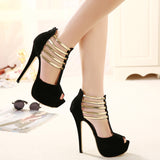 kamames Sandals Women's Heels Fish Mouth Waterproof Table Summer 45 Color Large Size Shoes