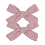 2020 Lovely Baby Solid Hair Bows With Clip Bowknot Hair Clips Headwear Children Cute Cotton Hairpins Barrettes Hair Accessories