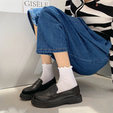 kamames kamames 2023 New Flat One Foot Pedal Happy Shoes British Wind Small Leather Shoes Female Cute Retro Jk Women's Shoes