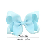 2Pcs/lot 4'' Cute Solid Grosgrain Ribbon Bowknot Hair Clips For Girls Handmade Hairpins Barrettes Headwear Kids Hair Accessories