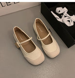 kamames Leather Retro Round Head Metal Buckle Love Shoes Girl Spring 2024 Korean Version Of The New Ugly Cute Mori Shoes Girl