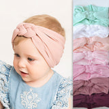 2021 New Braided Nylon Baby Headbands For Girls Twisted Top Cross Knot Headwraps Turban Elastic Soft Hairbands Hair Accessories