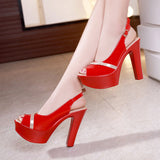 kamames High-Heeled Sandals Summer 2023 Thick Heels Hollowed-Out Korean Version Muffin Waterproof Table Thick-Soled Fish Mouth Shoes Large Size Women's Shoes