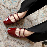 kamames kamames Vintage Double Buckle Silver Mary Jane Shoes Spring / Summer 2024 New Flat Low Heel Baotou Back Empty Sandals Woman