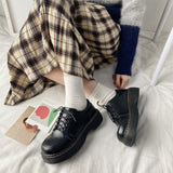 kamames Children 2024 Spring New College Style Jk Uniforms Korean Version Of Online Celebrity Thick-Soled British Leather Shoes
