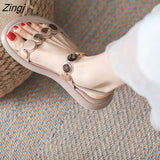 kamames Fashion Sandals Ladies Sandals Summer 2023 Solid Color Sole Heel Flat Ladies Shoes and Sandals Ladies Plus Size Sandals