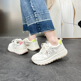 kamames kamames Women With Small White Shoes 2024 Tie Candy-Colored Thick-Soled Sports Shoes, Match-Colored Daddy Shoes, Net-Top Casual Shoes