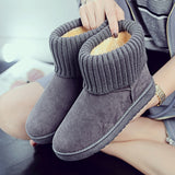 kamames kamames Winter New Flat-Bottomed Woolen Mouth Snow Boots Women's Cotton Shoes Comfortable Short Tube Velvet Pregnant Women's Anti-Skid Shoes