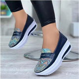 kamames Casual Single Shoes Women's Autumn Solid Color Round Head Low-Top Belt Buckle Soft-Soled Work Shoes Beans Shoes